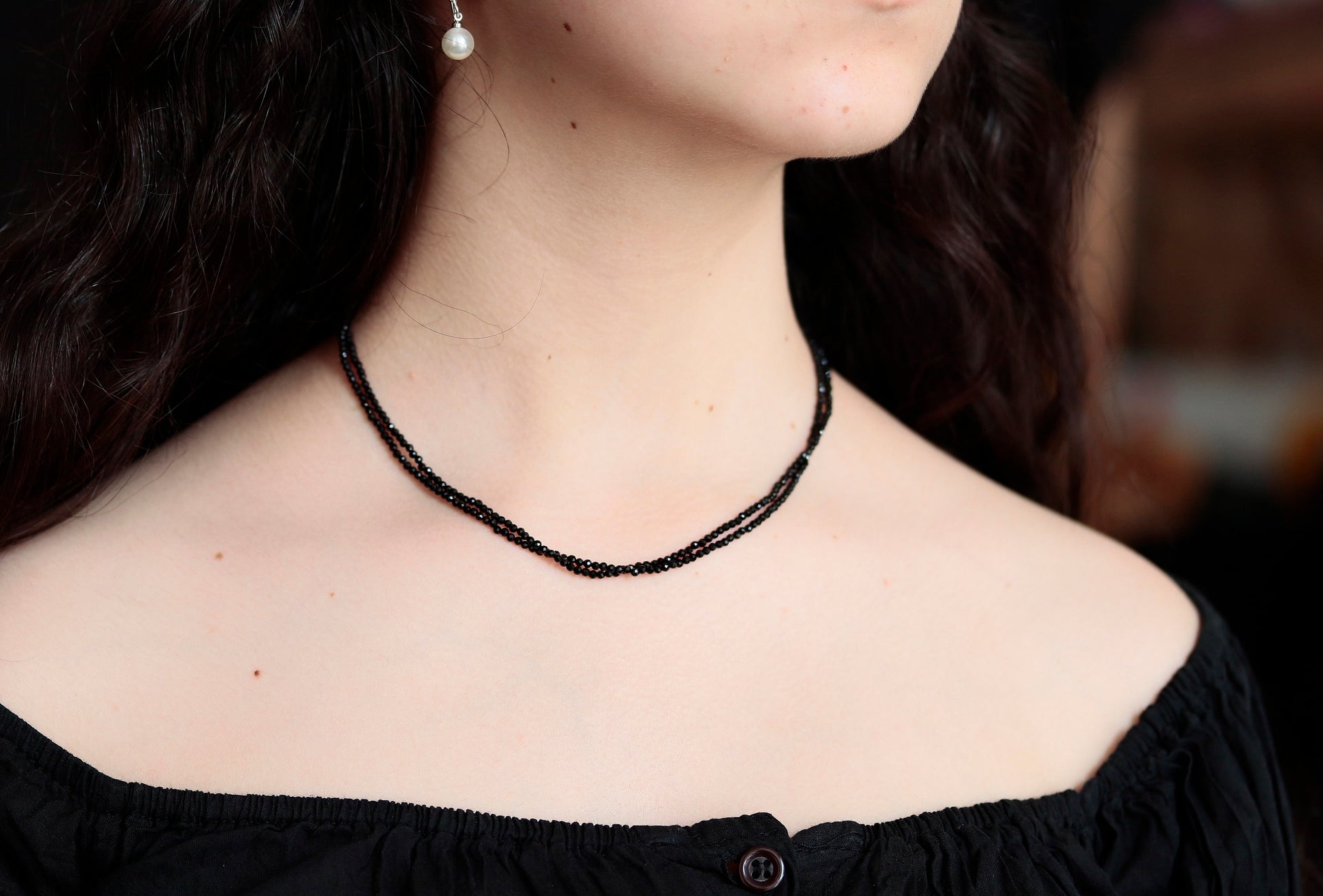 Black Onyx Necklace, Stress Relief Gift for her, Strength Necklace, Black Gemstone Pendant, Protection Necklace, Healing Crystal Jewelry