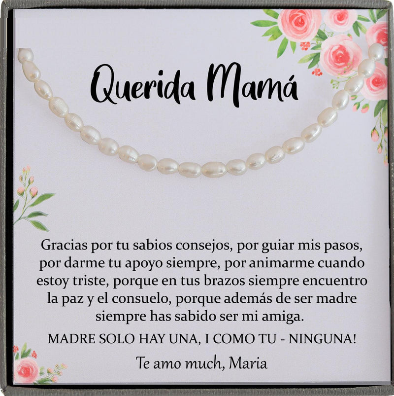 Regalo para Mamá, Madre Necklace, Spanish Mother Birthday, Joyería Para Mamá, Feliz Cumpleaños mama Querida Spanish mother of the bride gift