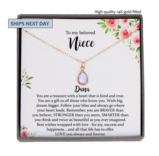 Niece Gift from Aunt, Gift for Niece Necklace, Niece Jewelry, Niece Wedding Gift, Niece Confirmation, Niece Birthday Gift ideas