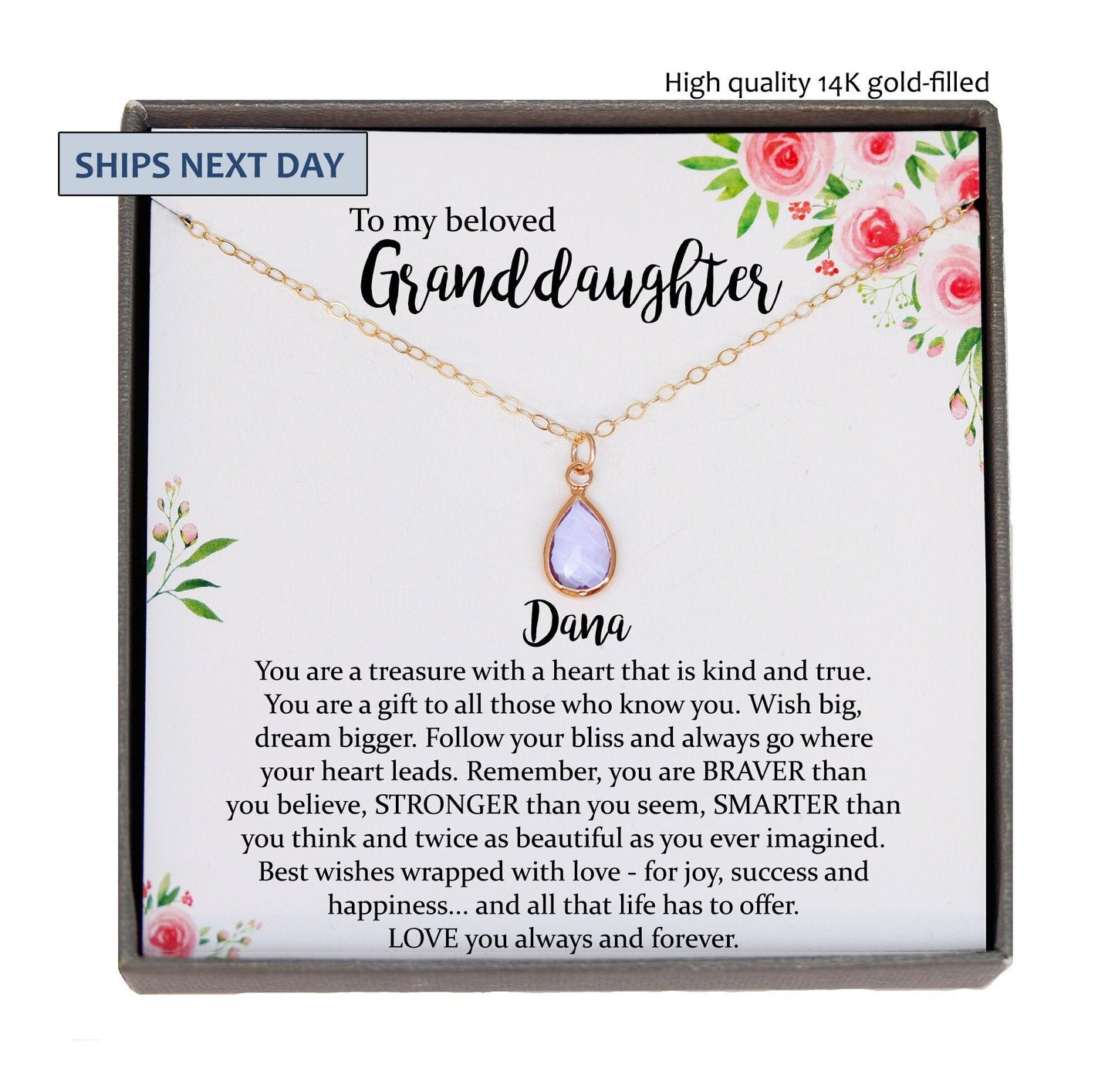 Granddaughter Gift from Grandma, Granddaughter Necklace, Granddaughter Birthday gift, Granddaughter Wedding Gift