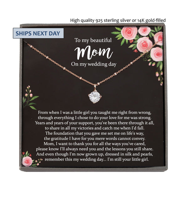 Mother of the Bride Gift from Daughter Mother of the Bride Necklace from Bride Eternity Necklace Mom of Bride Gift To Mom from Bride