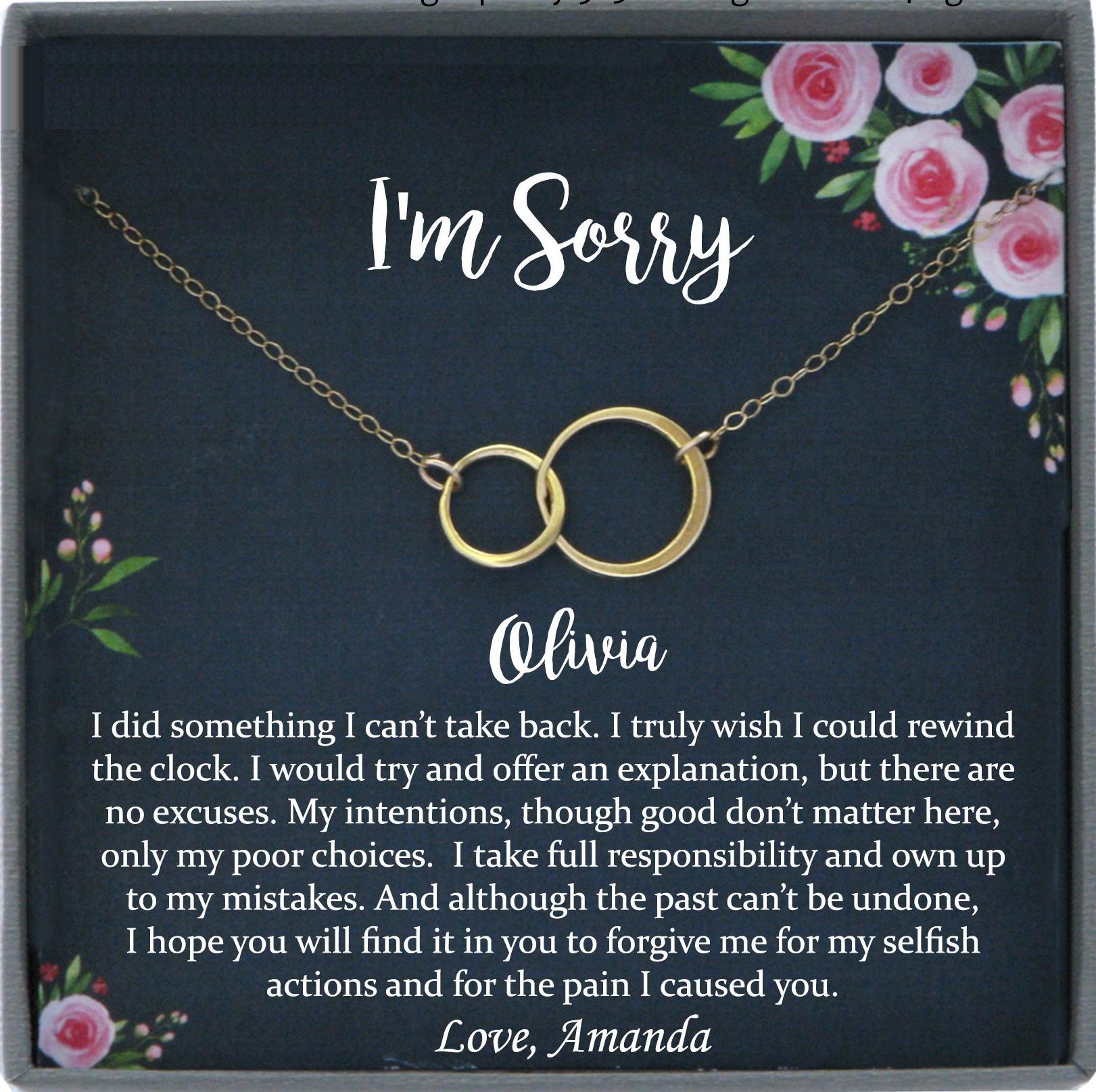 Apology Gift I'm Sorry Gift Necklace For Her, forgive necklace, please forgive me gift wife, girlfriend, friend, forgiveness