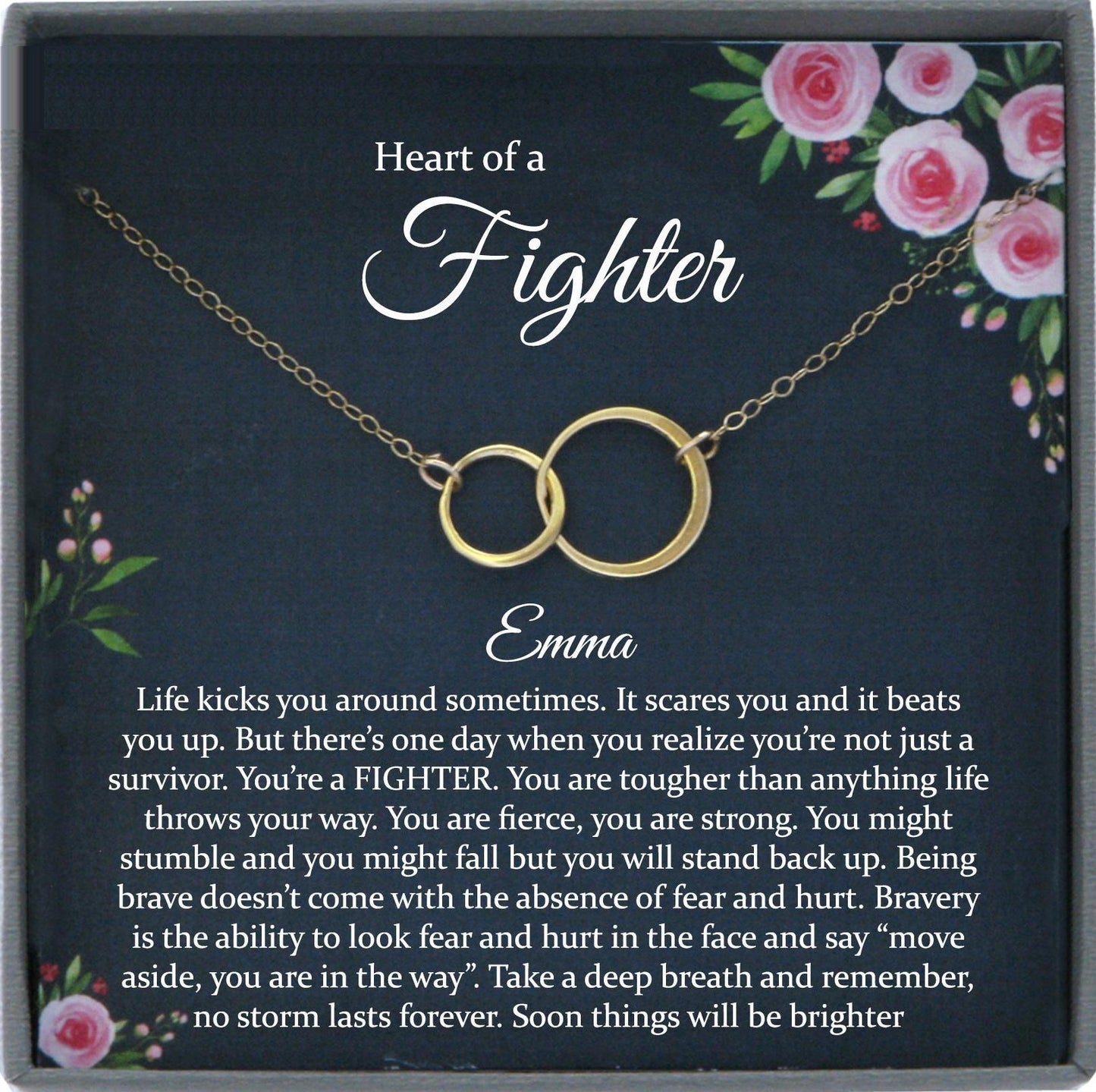 Warrior Gift, Survivor Jewelry, Recovery Necklace, Warrior Necklace, Inspirational Gift, Strength Gift,