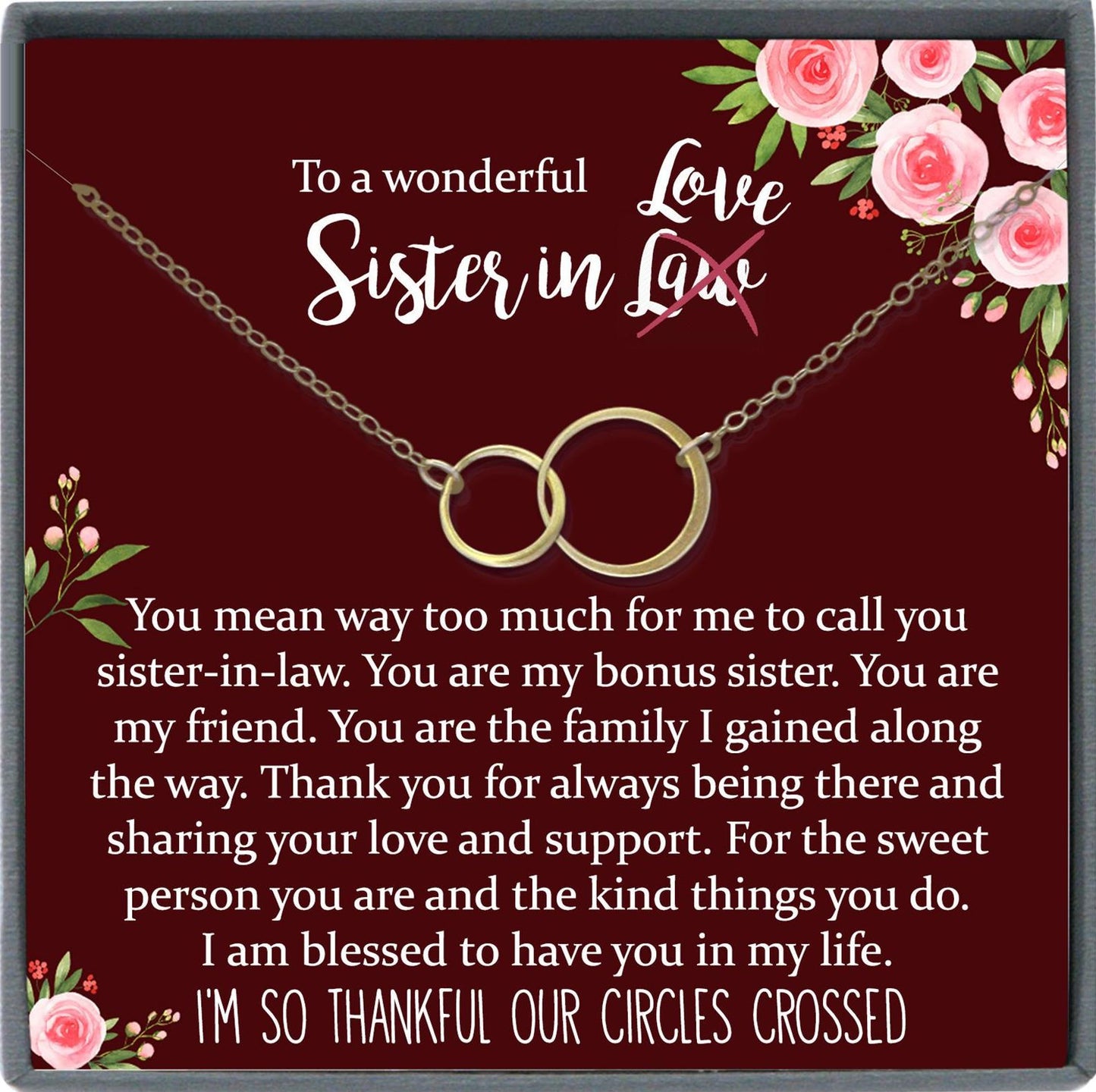 Sister in Law Necklace Sister-in-Law Birthday Gift for Sister in Law Gift from Bride best sister in law ever