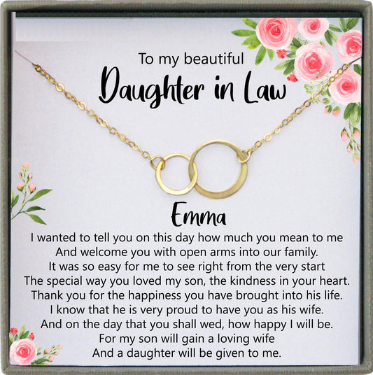 Daughter in Law Gift from Mother in Law to Bride Gift Wedding Gift Necklace Gift from Mother of Groom