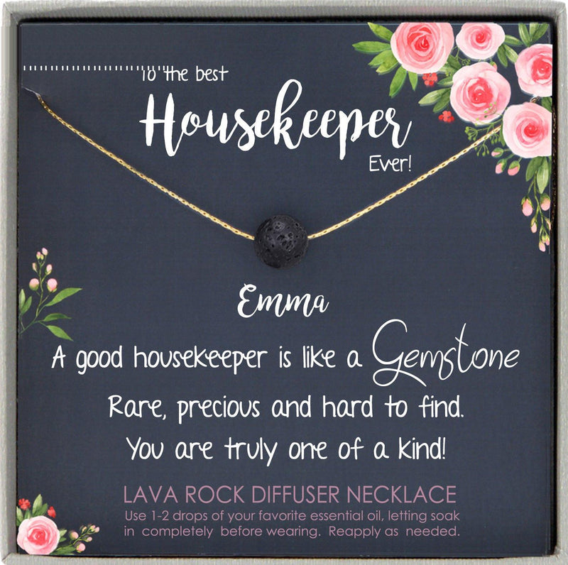 Housekeeper Gift, Housekeeper Necklace, Housekeeper Jewelry, Housekeeper Thank You, Housekeeper Appreciation, Lava Necklace