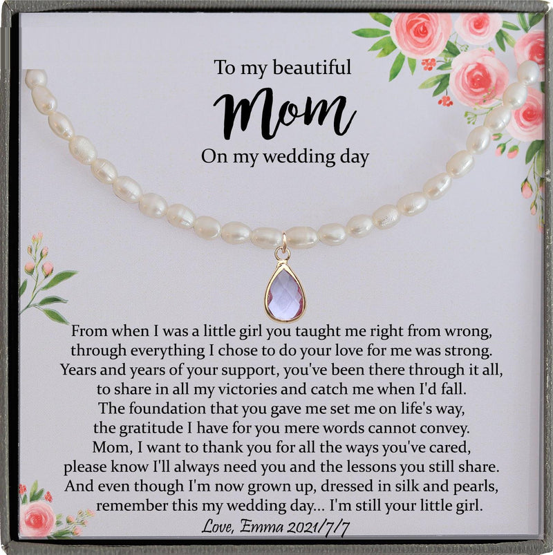 Mother of the Bride Gift from Daughter Mother of the Bride Necklace from Bride Real Pearl Necklace Mom of Bride Gift To Mom from Bride