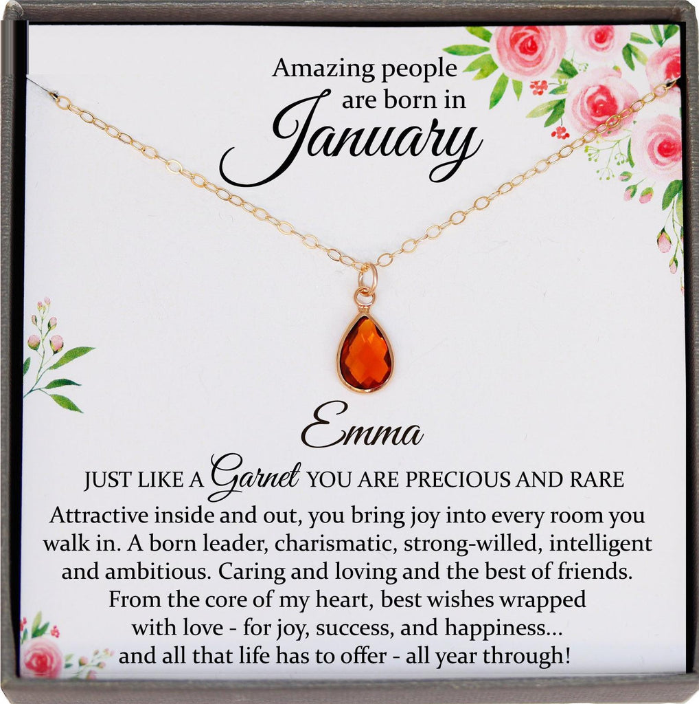 january birthstone necklace