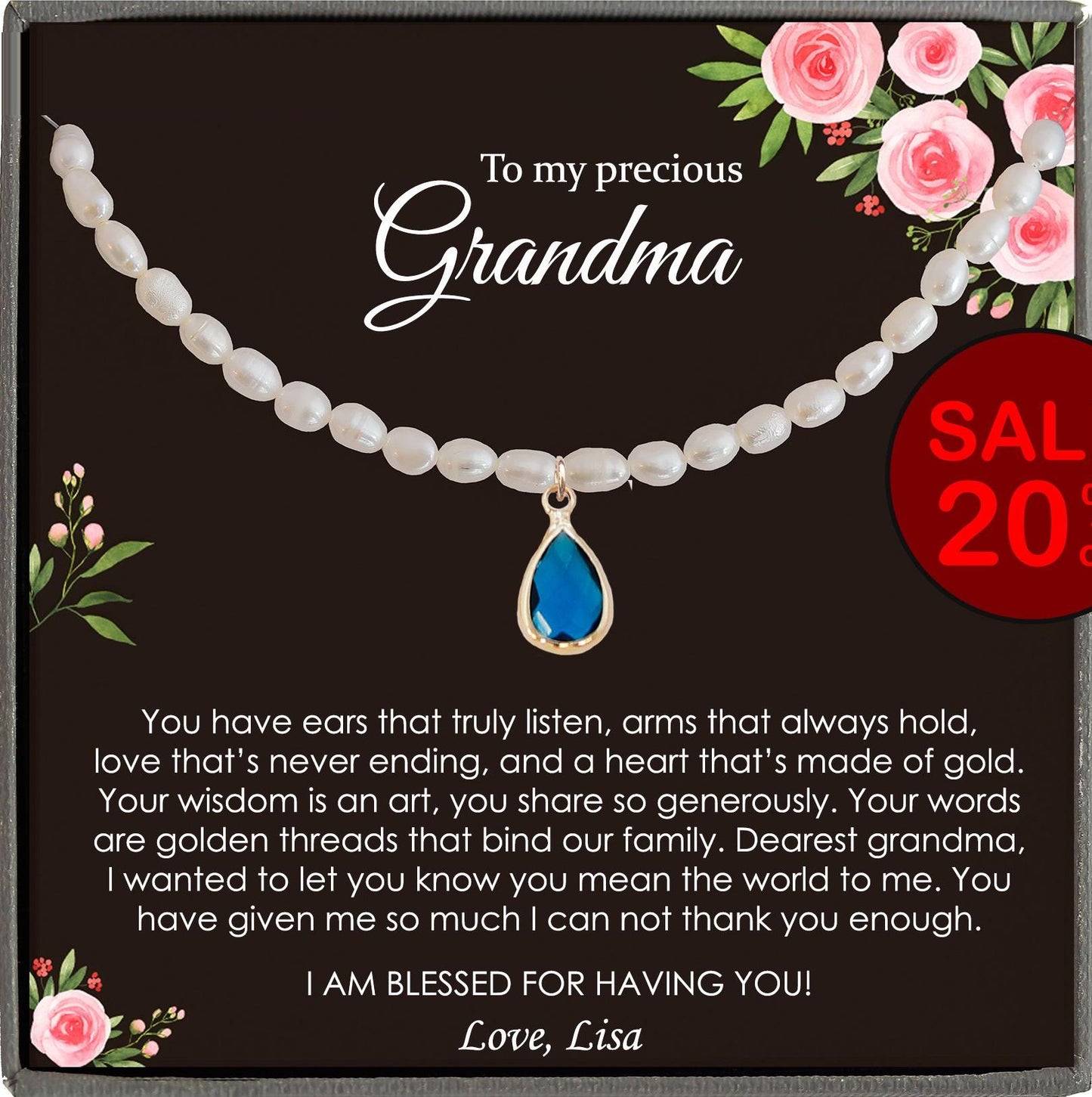 Grandmother Gift Jewelry Grandmother Necklace Gift for Grandma Gift for Grandmother Gift Thank You Grandma necklace