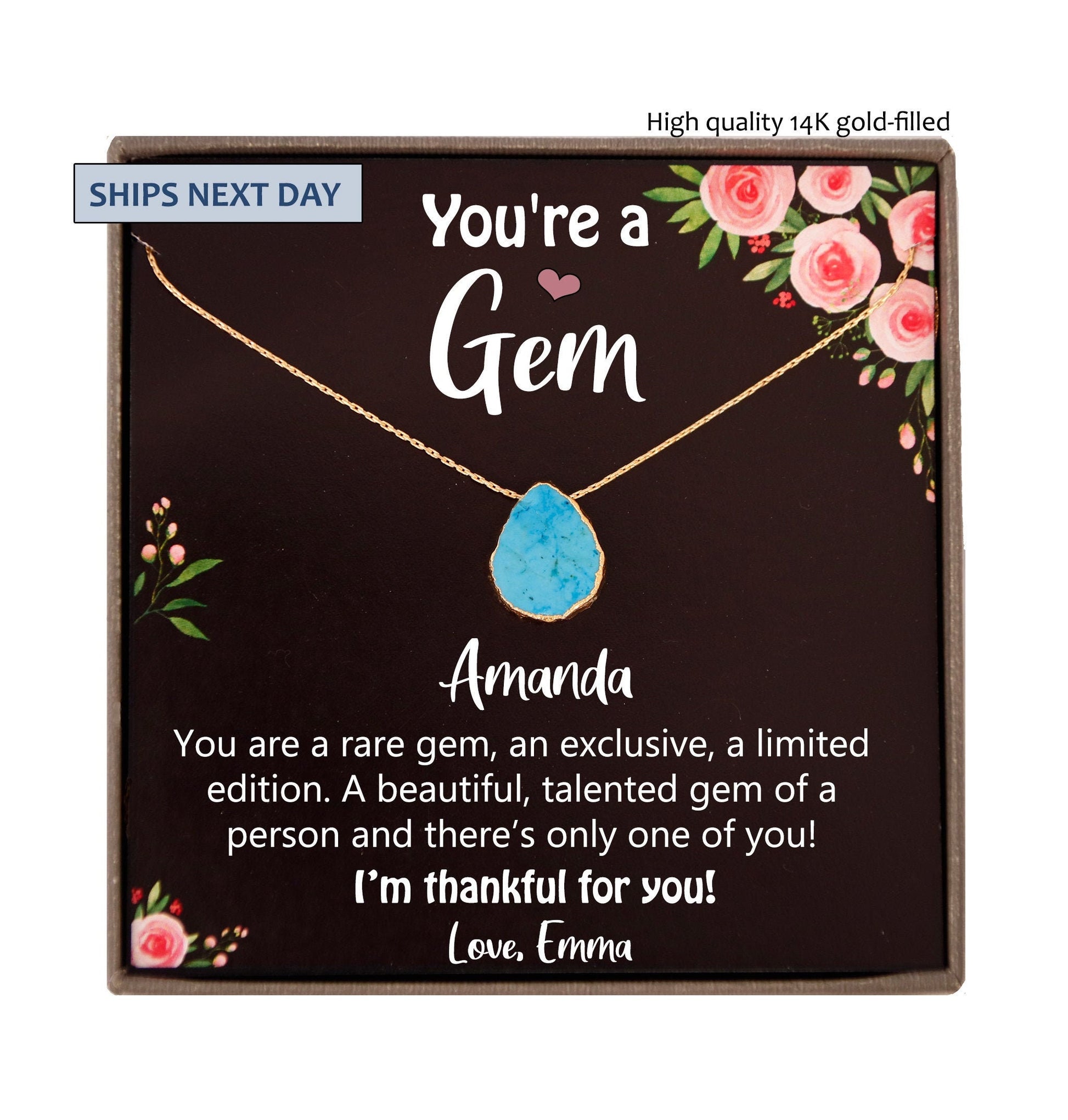 Valentines Day Gifts for her, Personalized Gifts for Women, You're a Gem Appreciation Gifts, Thank You Gifts for Best Friend Wife Sister