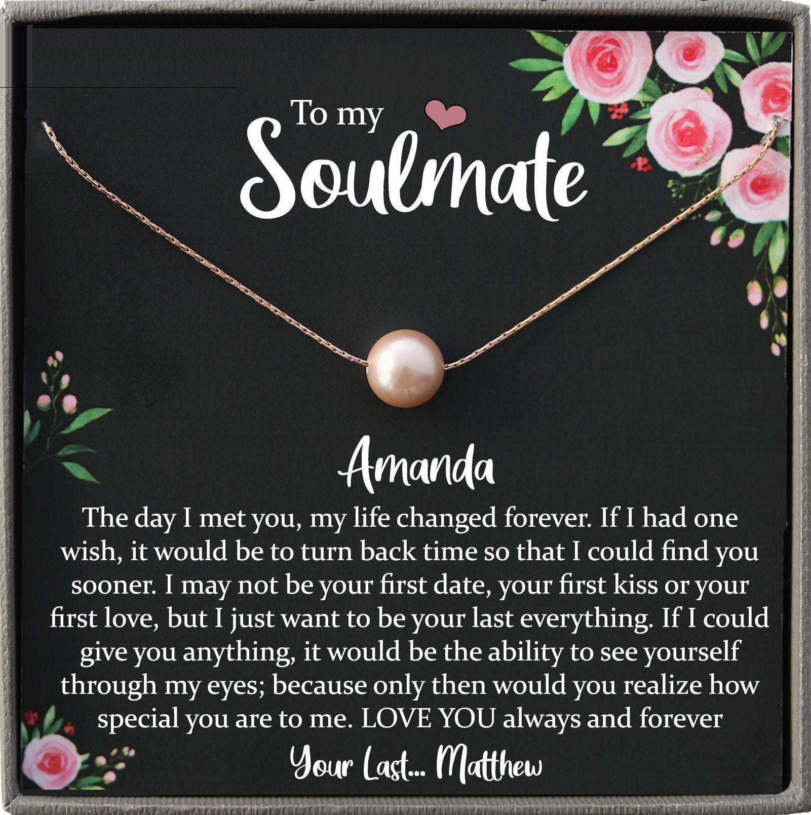 Soulmate Necklace Gift For Her, To My Soulmate Necklace, Love Necklace Gifts For Her, Soulmate Gift, Soulmate Jewelry, Jewelry Gift Her