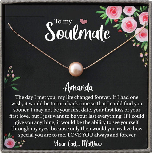 Soulmate Necklace Gift For Her, To My Soulmate Necklace, Love Necklace Gifts For Her, Soulmate Gift, Soulmate Jewelry, Jewelry Gift Her