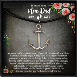 New Dad Gift, First Time Dad Gift, New Father Gift, New Daddy Gift, Expecting Dad Gift, Dad to be Gift, Anchor Necklace Men