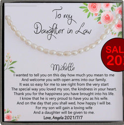 Daughter-In-Law Gift Necklace: Wedding Gift, Jewelry From Mother-In Law, Gift for Bride Freshwater Real Pearl Necklace for Women