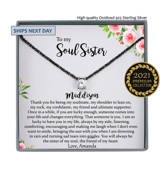Soul Sister Necklace, Unbiological Sister, Soul Sister Gift for Best Friend Gift, BFF Necklace