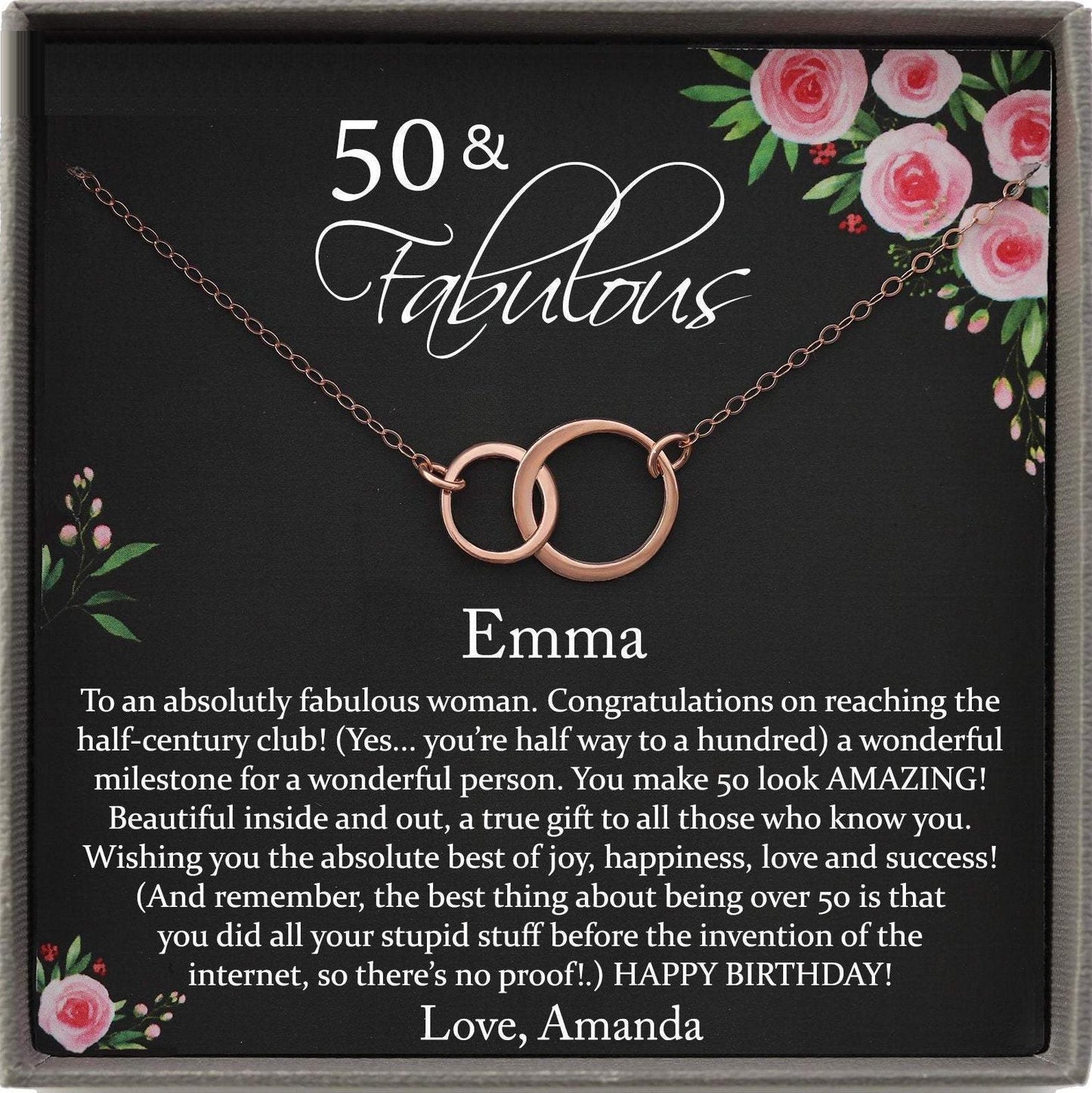 Funny 50th Birthday Gift for Women, Fifty and Fabulous Gift Ideas, Funny Birthday Card