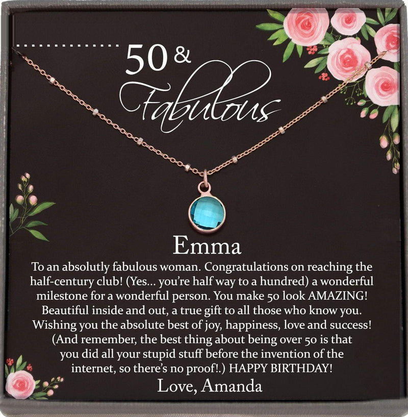 Funny 50th Birthday Gift for Women, Fifty and Fabulous Gift Ideas, Funny Birthday Card