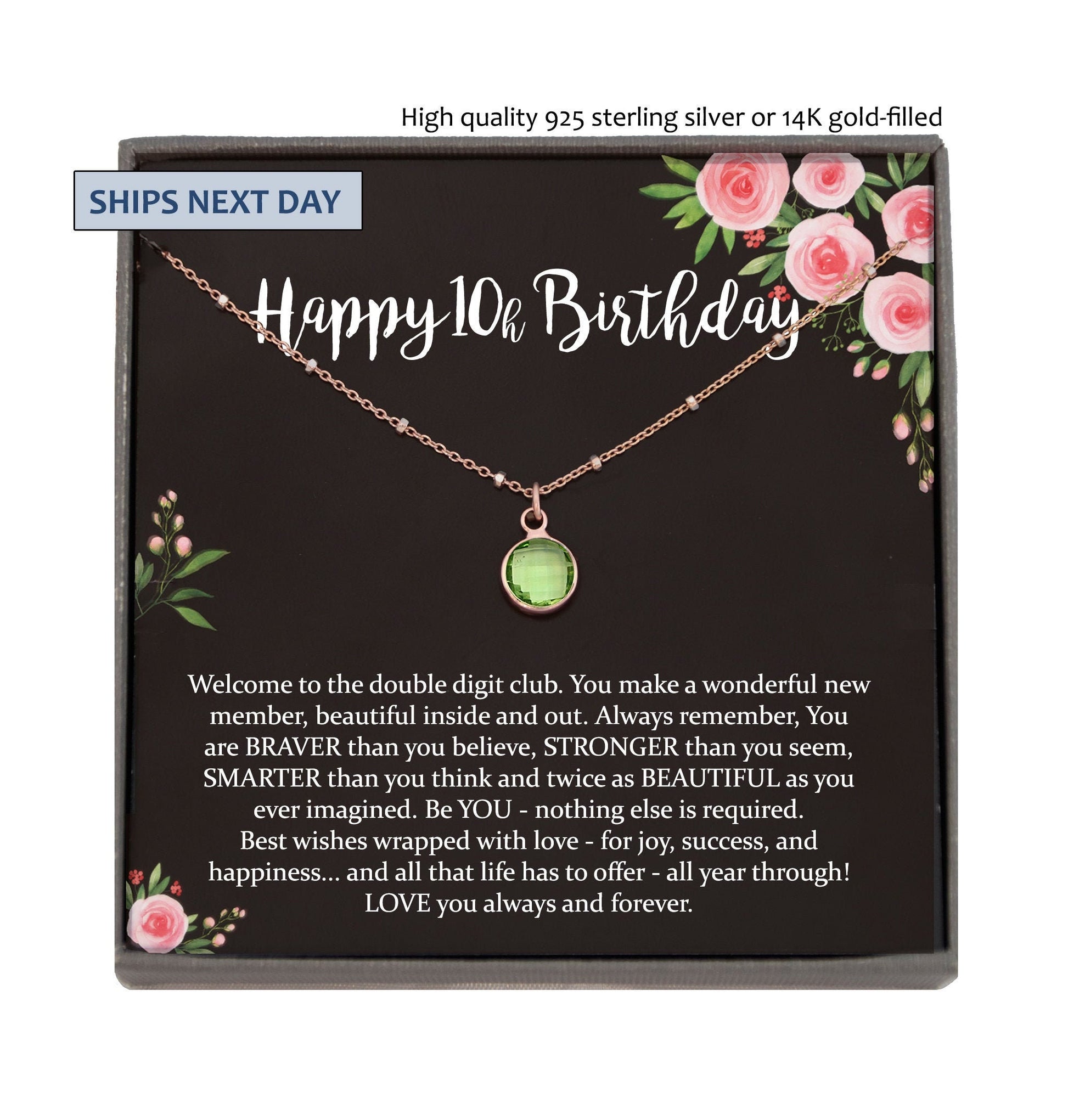 10th birthday girl, 10th birthday gift, Tenth Birthday Necklace, gift for 10 year old girl gifts, Double Digits Birthday