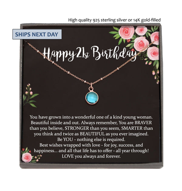 21st birthday gift for her Jewelry, Birthday Gift ideas, gift for 21st birthday girl, twenty first birthday