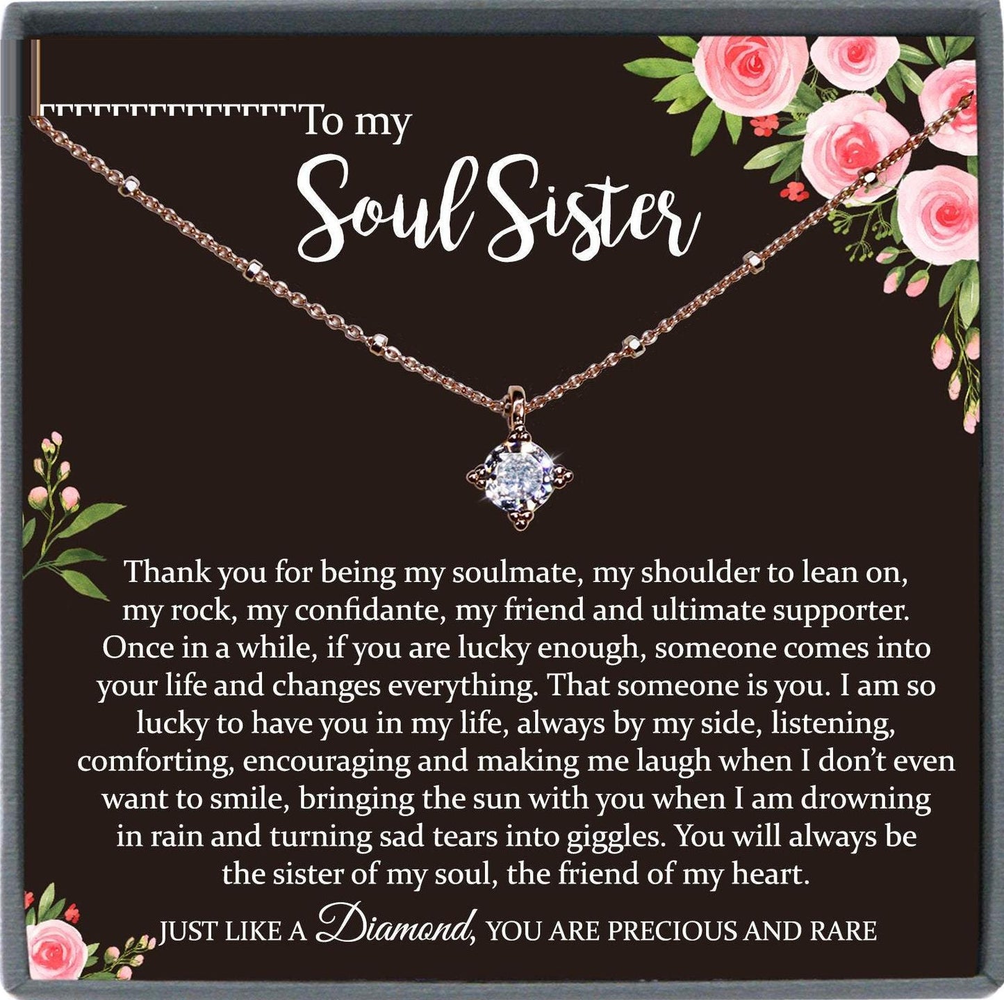 Soul Sister Gift, Best Friend Necklace Soul Sister Necklace Best Friend Gift Thank You Gift for Friend Best Friend Birthday Gift