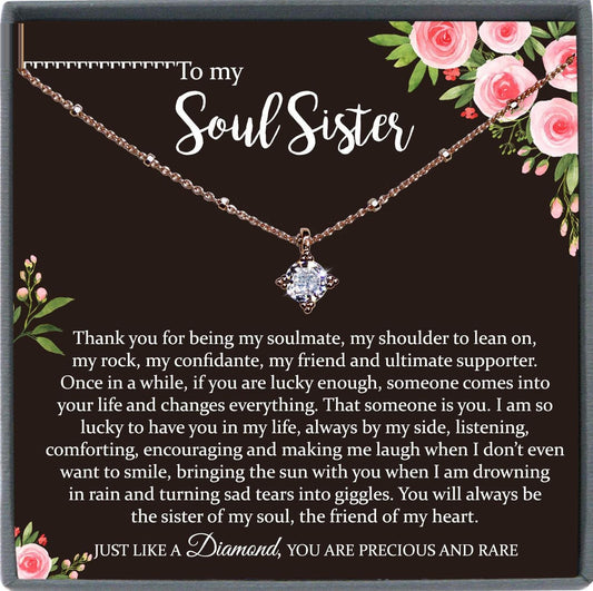 Soul Sister Gift, Best Friend Necklace Soul Sister Necklace Best Friend Gift Thank You Gift for Friend Best Friend Birthday Gift