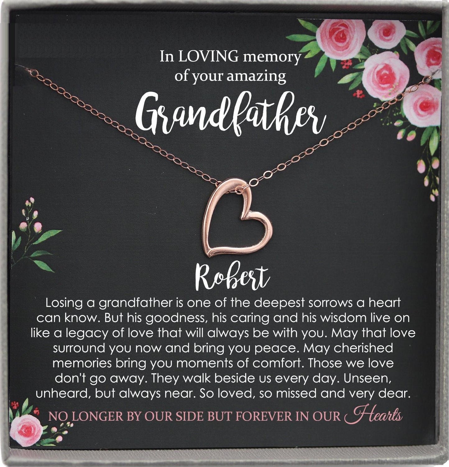 Memorial gift Grandfather Loss of Grandpa In Memory of Grandpa Sorry for your loss of loved one condolence gift, bereavement gift