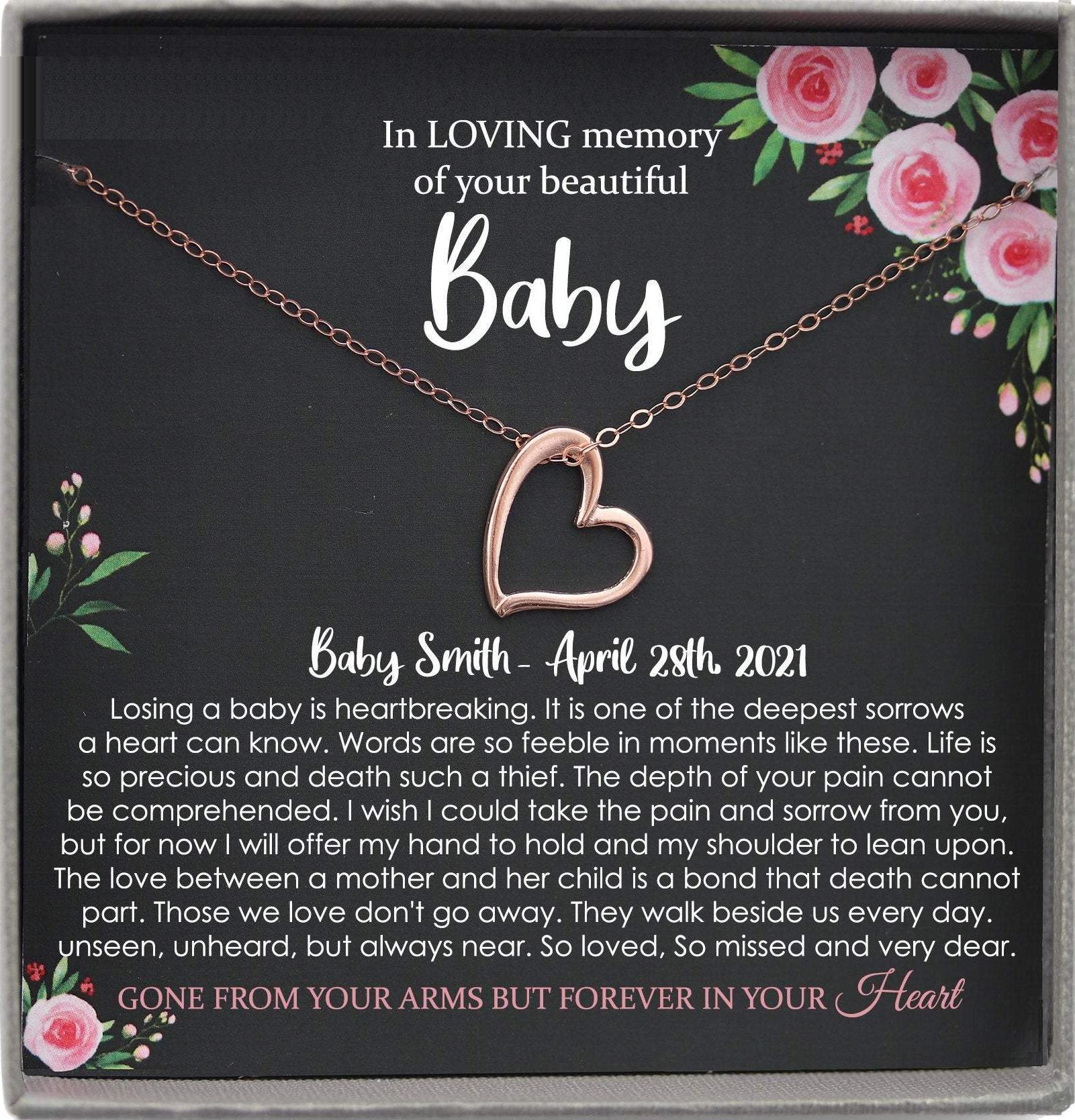 Baby Loss Gift, Infant Loss Gifts, Loss of Baby Necklace, Miscarriage Necklace, Pregnancy Loss Sorry for your loss condolence gift baby Loss