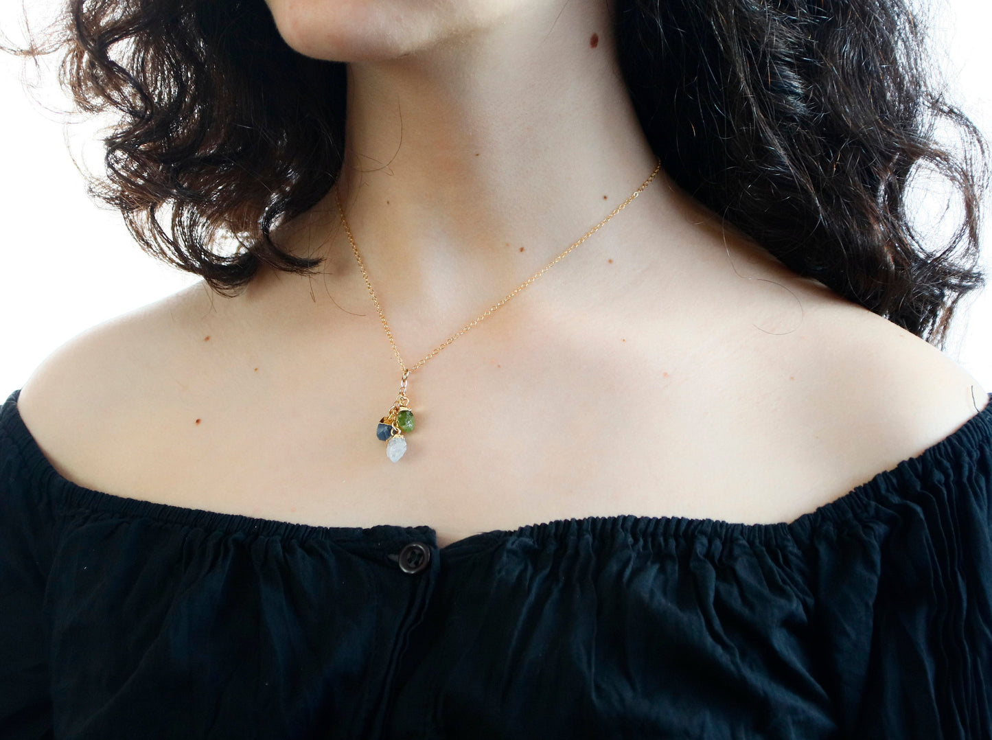 Generations Necklace for Grandma, Mom, and Granddaughter, Birthstone Necklace, Raw Crystal Necklace