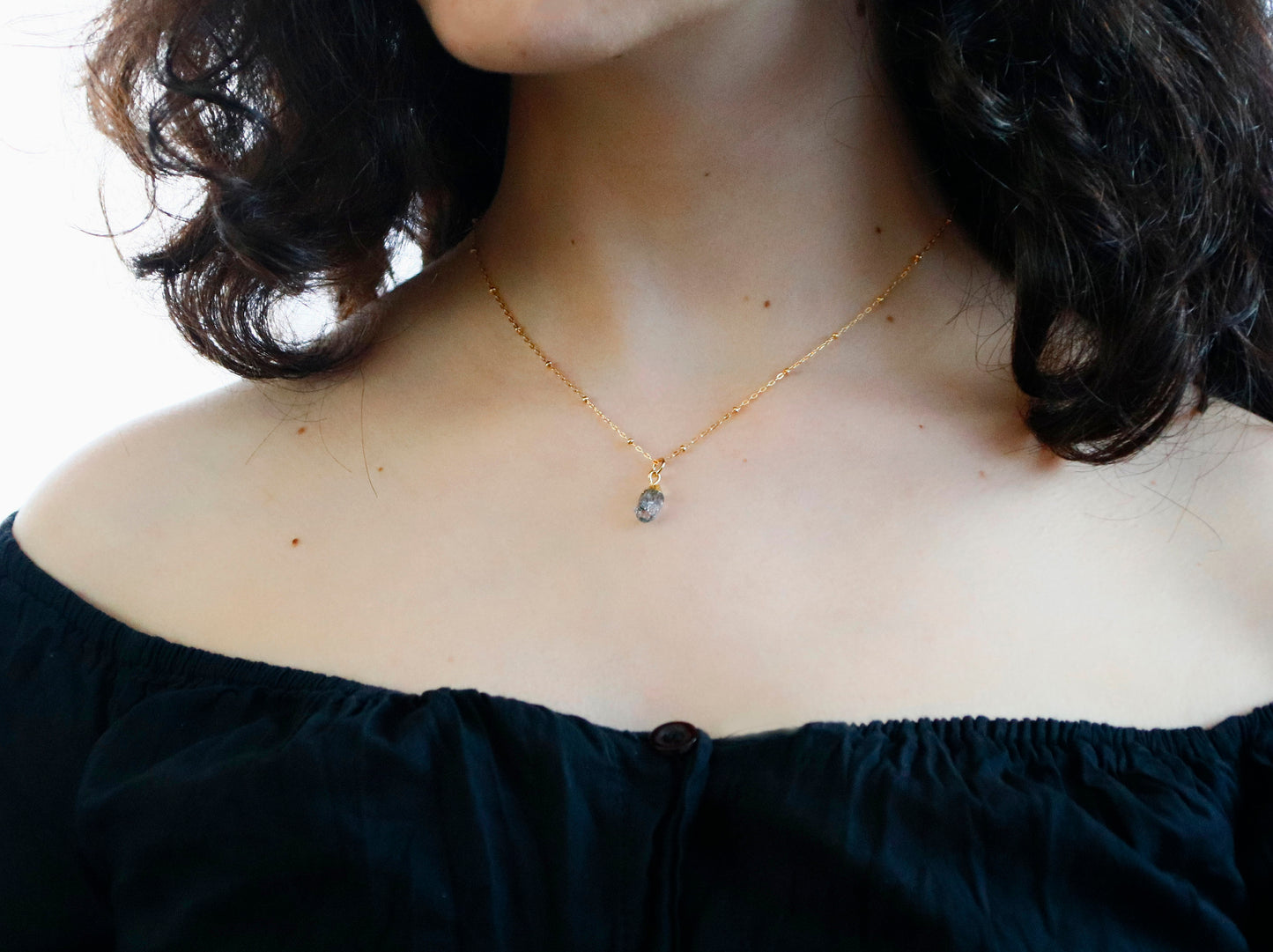 April Birthday Gifts, Herkimer Diamond Necklace, April Birthstone Necklace, April Necklace Raw Crystal Necklace Clear Birthday Gifts for Her