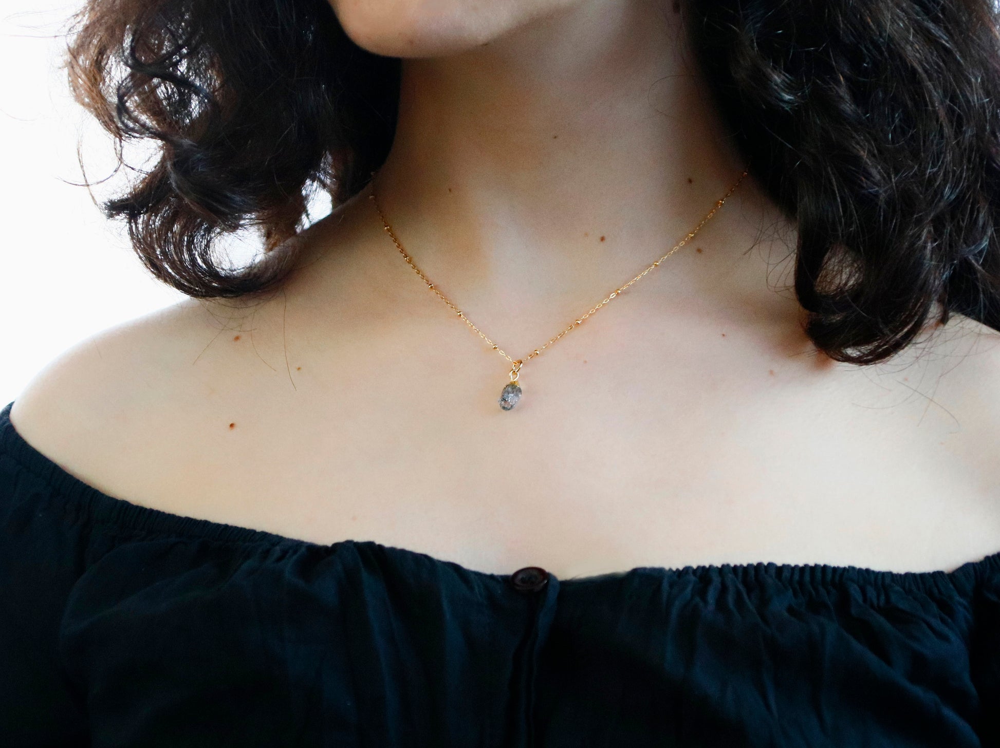 April Birthday Gifts, Herkimer Diamond Necklace, April Birthstone Necklace, April Necklace Raw Crystal Necklace Clear Birthday Gifts for Her