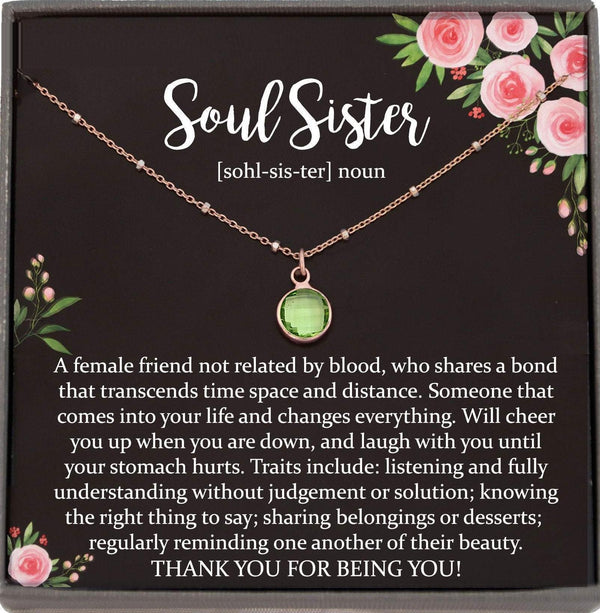 Soul Sister Gift, Best Friend Necklace Soul Sister Necklace Best Friend Gift Thank You Gift for Friend Best Friend Birthday Gift