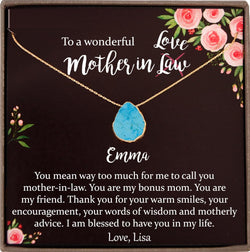 Mother in Law Gifts, Mother-In-Law Necklace: Mother-In-Law Birthday Gift, Mother-In-Law Gift Mother-In-Law Necklace To My Mother-In-Law Card