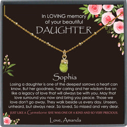 Memorial gift Daughter Loss of Daughter In Memory of Daughter Sorry for your Loss in loving memory remembrance gifts condolence gift