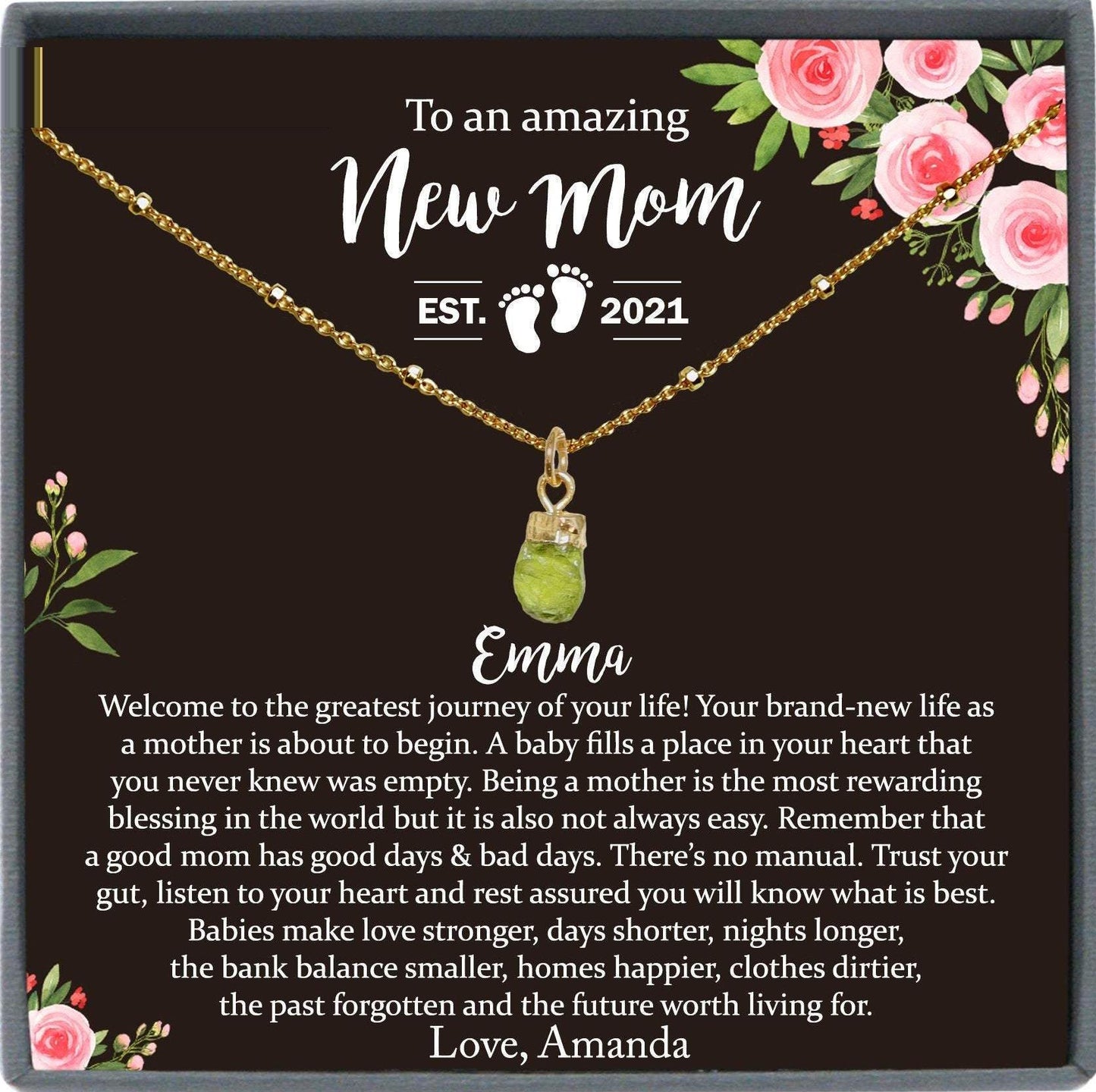 New Mom Gift Jewelry, First Time Mom Gift for first Mother's day Gift for New Mom Necklace Birthstone, New mommy Gift