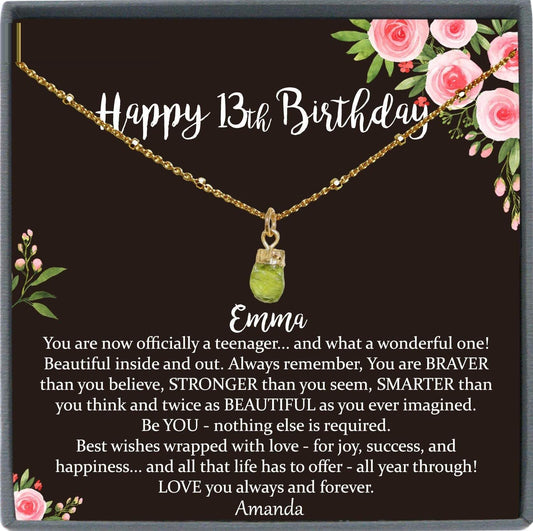 13th birthday girl, 13th birthday gift official teenager, Thirteenth Birthday Necklace, gift for 13 year old girl gifts, Teen birthday
