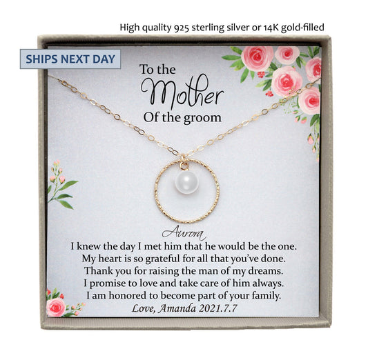 Mother of the Groom Necklace from Bride, Mother of the Groom Gift From Bride, Gift for Mother of the Groom Gift from bride to mother in law