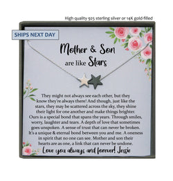 Mother Son Gift from Son, Gift for Mom from Son, Mother Son Necklace, The Love Between a Mother and Son Knows no Distance, Mothers Day Gift