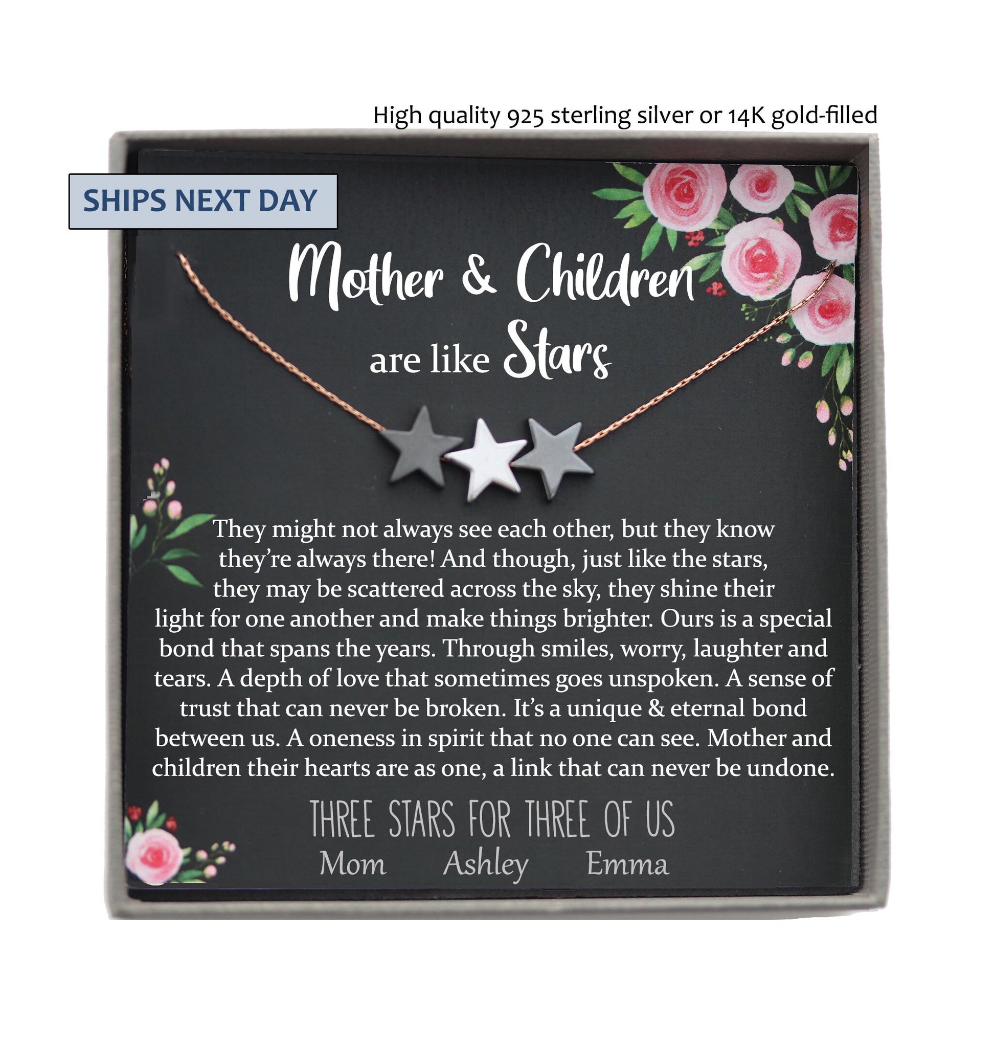 Family Necklace Personalized Gift Mothers Day, Long Distance Family Gift, Mother Gift Ideas, Mother Day Gift Ideas, Mother Daughter Necklace
