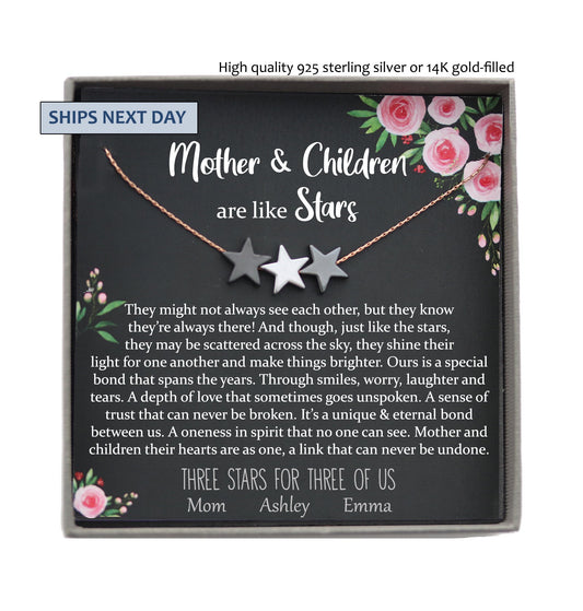 Family Necklace Personalized Gift Mothers Day, Long Distance Family Gift, Mother Gift Ideas, Mother Day Gift Ideas, Mother Daughter Necklace