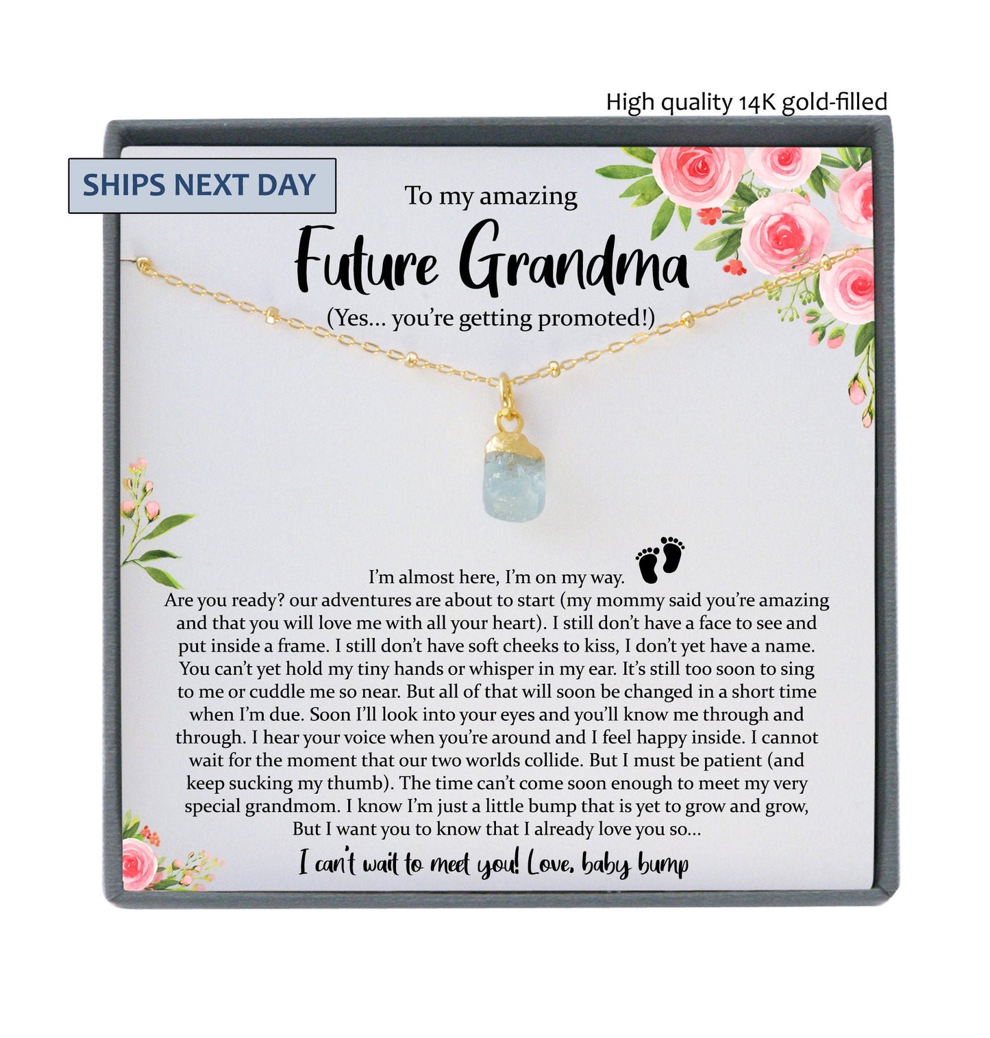 Birthstone Baby Announcement Grandparent, New Grandma Gift, Promoted to Grandma Pregnancy Reveal Gift for New Grandmother First Time Grandma
