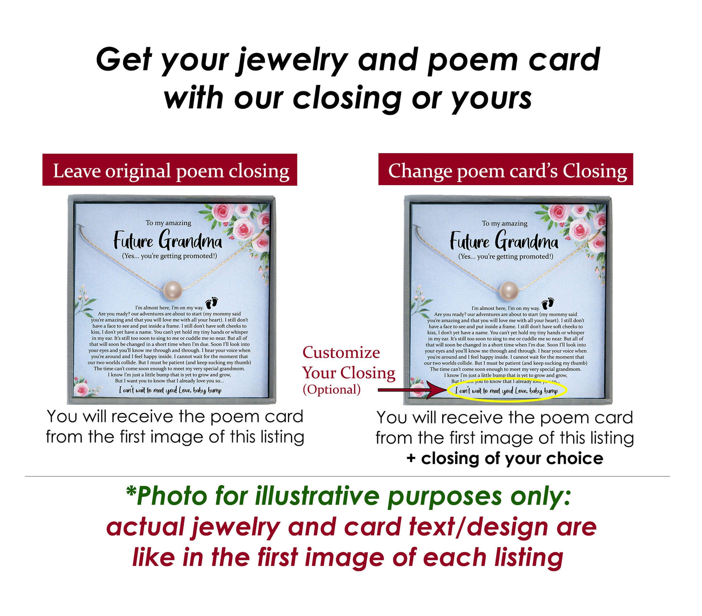 Birthstone Baby Announcement Grandparent, New Grandma Gift, Promoted to Grandma Pregnancy Reveal Gift for New Grandmother First Time Grandma