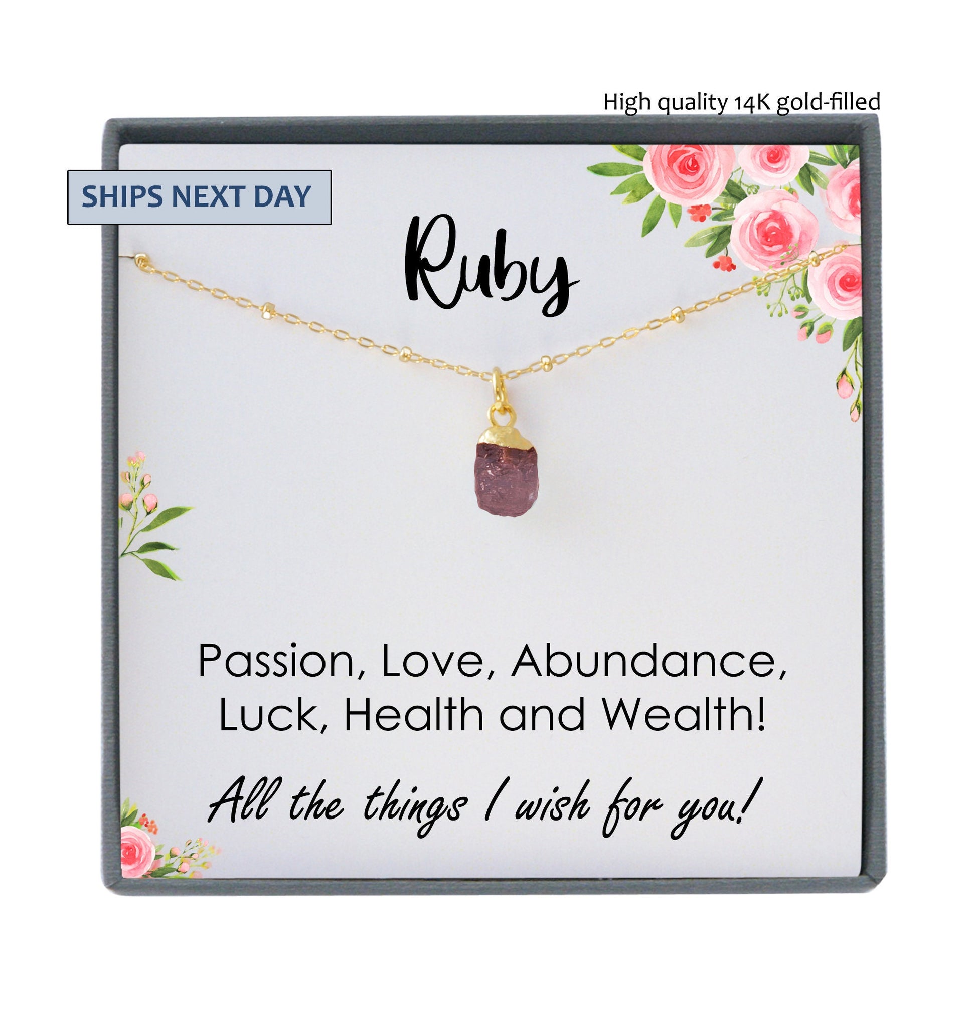 Raw Ruby Necklace, Ruby Pendant Necklace, Natural Ruby Necklace, Ruby Birthstone Necklace, Genuine Ruby Necklace, July Birthday, Real Ruby