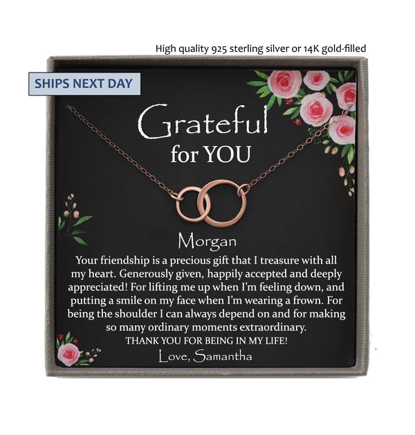 Appreciation Gift, Thank you Gift, Gift for Friend, Best Friend Gift, Gratitude Gift, Best Friend Necklace, Thank you for Being in my Life