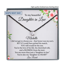 Daughter-In-Law Gift Necklace, Personalized Daughter in Law Birthday Gift, Jewelry From Mother-In Law 925 Sterling Silver
