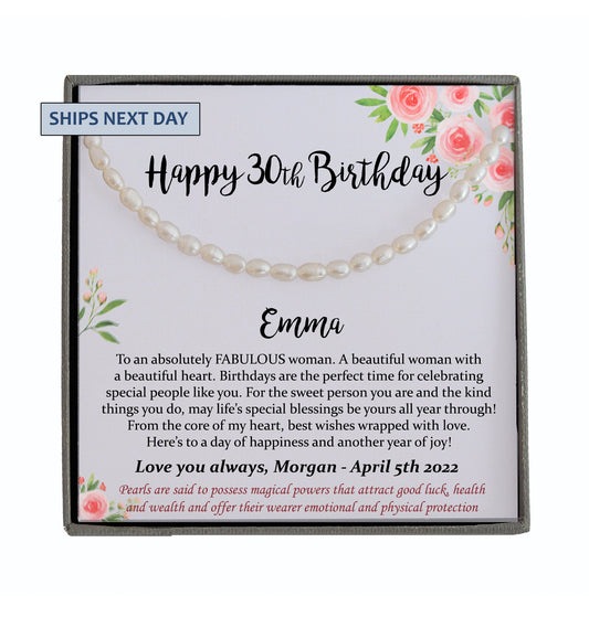 30th Birthday Gift for Women, 30 year old Birthday Gift, 30th Birthday Necklace, Gift for 30 year old Woman Friend Wife Sister Daughter