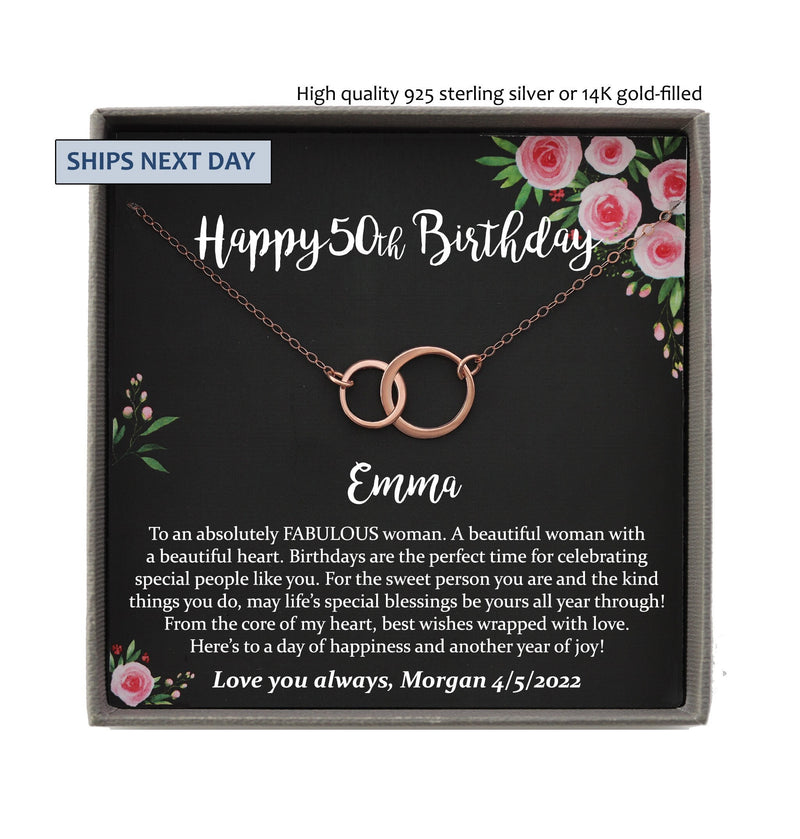 Wife Necklace, Happy 50Th Birthday Necklace Gifts For Women Wife, 50 Y –  Rakva