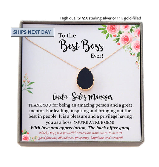 Gift for Boss Day gift for her, Boss Lady Gift, Best Boss Ever Gift for Women, Personalized Gift, Jewelry with card