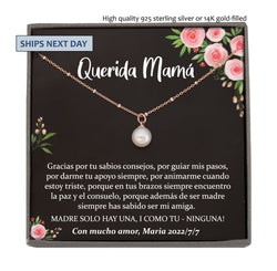 Regalo para Mamá de Novia, Madre Necklace, Joyería Para Mamá, Regalo de Boda mama Querida Spanish mother of the bride gift