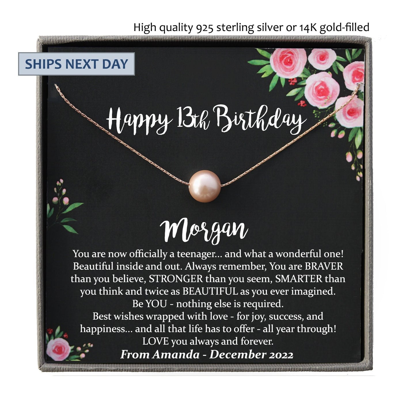 13th Birthday Girl, 13th Birthday Gift Official Teenager, Thirteenth Birthday Necklace, Gift for 13 Year Old Girl Gifts, Teen Birthday