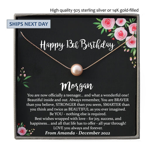 13th Birthday Girl, 13th Birthday Gift Official Teenager, Thirteenth Birthday Necklace, Gift for 13 Year Old Girl Gifts, Teen Birthday